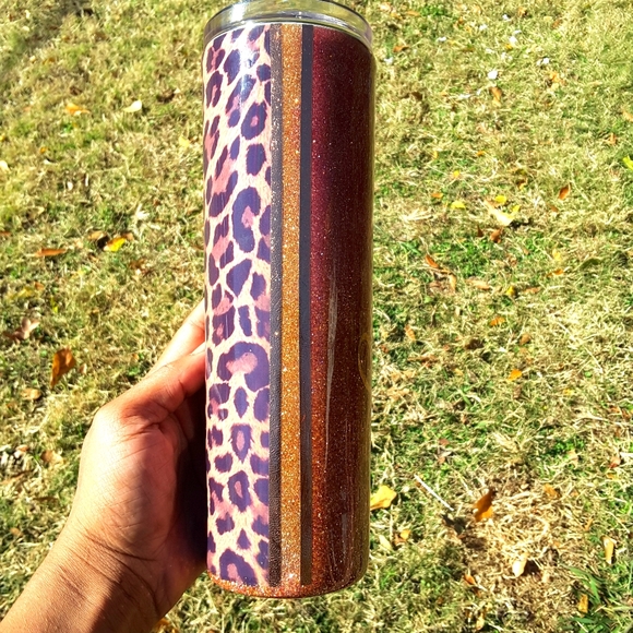 30oz Skinny Half Vinyl Half Glittered custom - Picture 3 of 3
